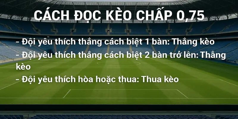 Cách đọc kèo chấp 0.75